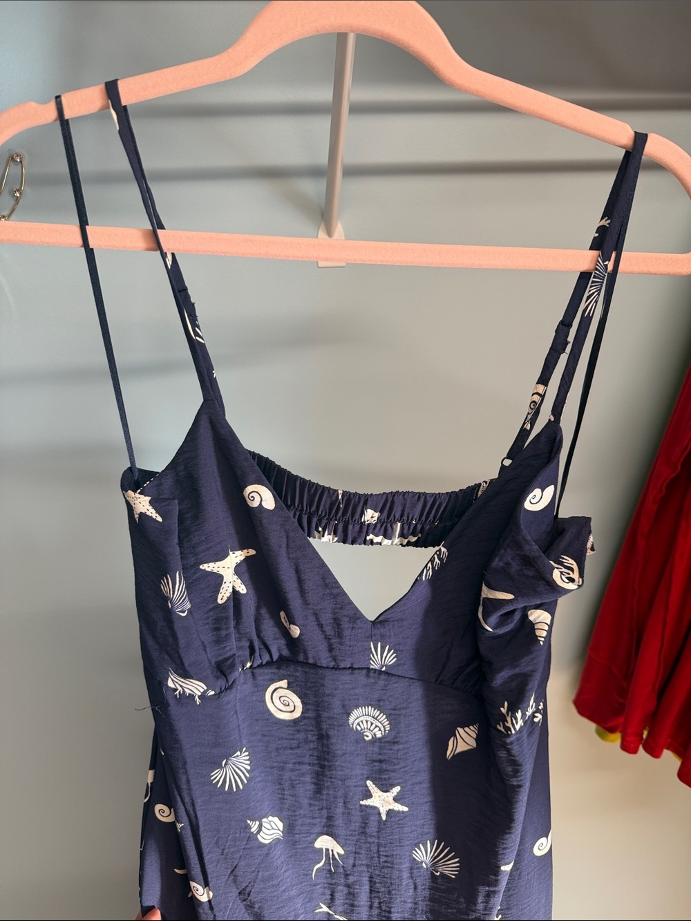 a new day Navy and White Shell-Print Maxi Dress with Spaghetti Straps - Picture 3 of 3